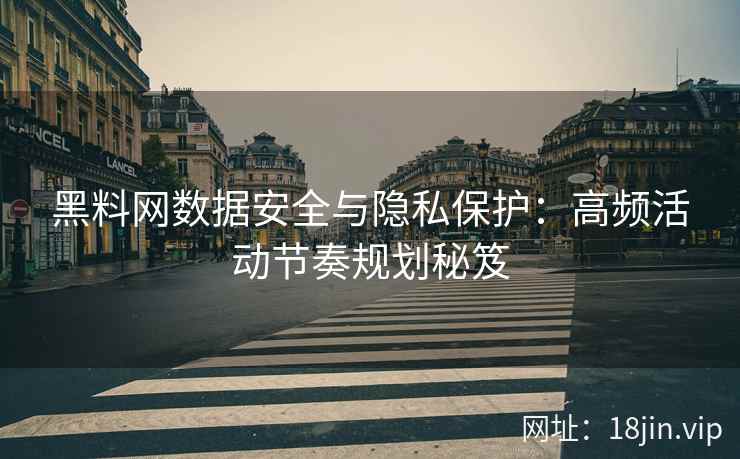 黑料网数据安全与隐私保护：高频活动节奏规划秘笈