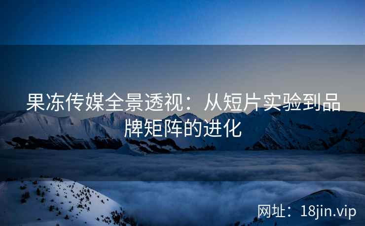 果冻传媒全景透视：从短片实验到品牌矩阵的进化