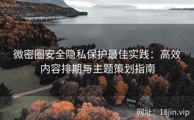 微密圈安全隐私保护最佳实践：高效内容排期与主题策划指南